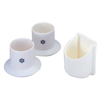 Flaskhållare vit plast 100mm