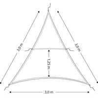 Solsegel sittbrunn trekantig 3 x 3 x 3m