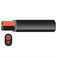 1852 marin kabel flat röd/svart 2x4.5mm2 30m