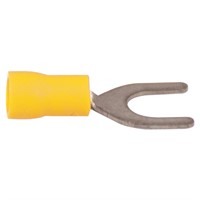 Gaffelkabelsko gul 6,4 mm 10 st