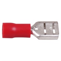 Flatstiftskontakt hona röd 6,4x0,8 mm-100