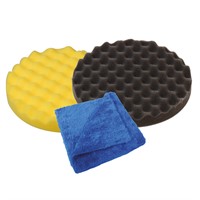 1852 Poleringskit Ø180mm, rubbing-, vaxrondell & polerduk